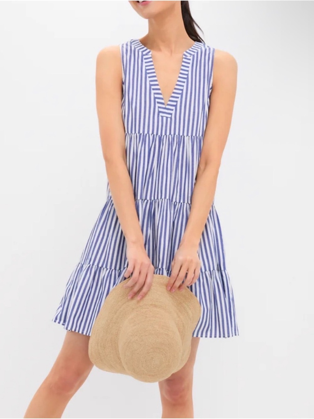 TUCKERNUCK Pomander Place Striped Sleeveless Cotton Poplin Kenzo Dress Size L